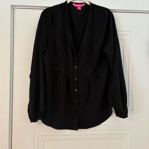 Lilly Pulitzer Black Button Down Shirt